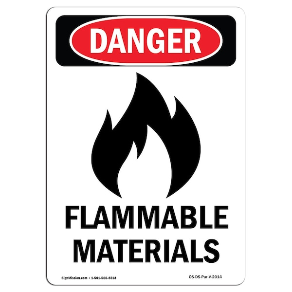 Safety Sign, OSHA Danger, 5" Height, Portrait, D-35-V-2014-10PK